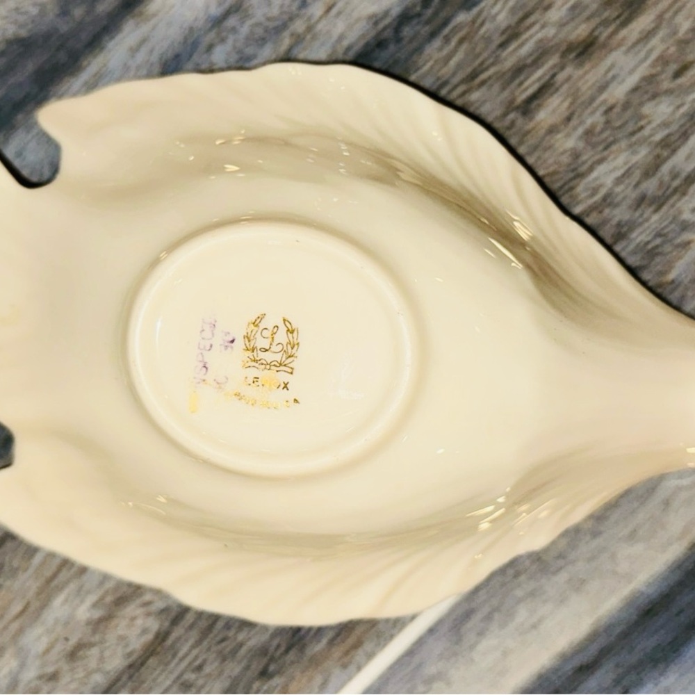LENOX CHINA DOVE OPEN CANDY DISH Bird-Shape Bowl Cream Ivory 24k Gold Trim